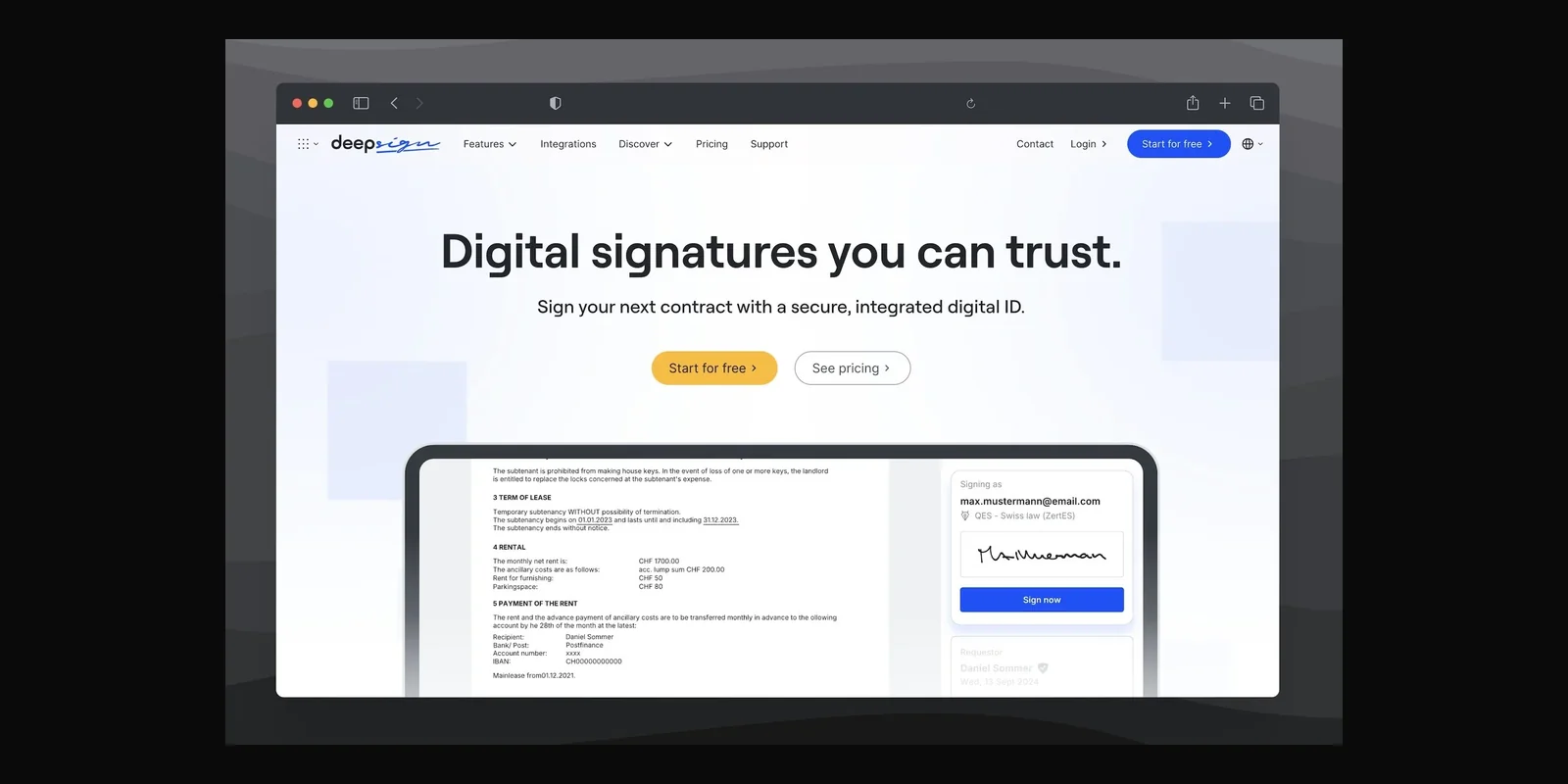 DeepSign — Swiss digital signature platform — Marketing by Andrea Bogoni